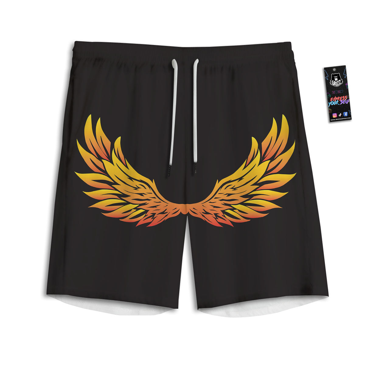 Angel Phoenix Print Men's Athletic Shorts