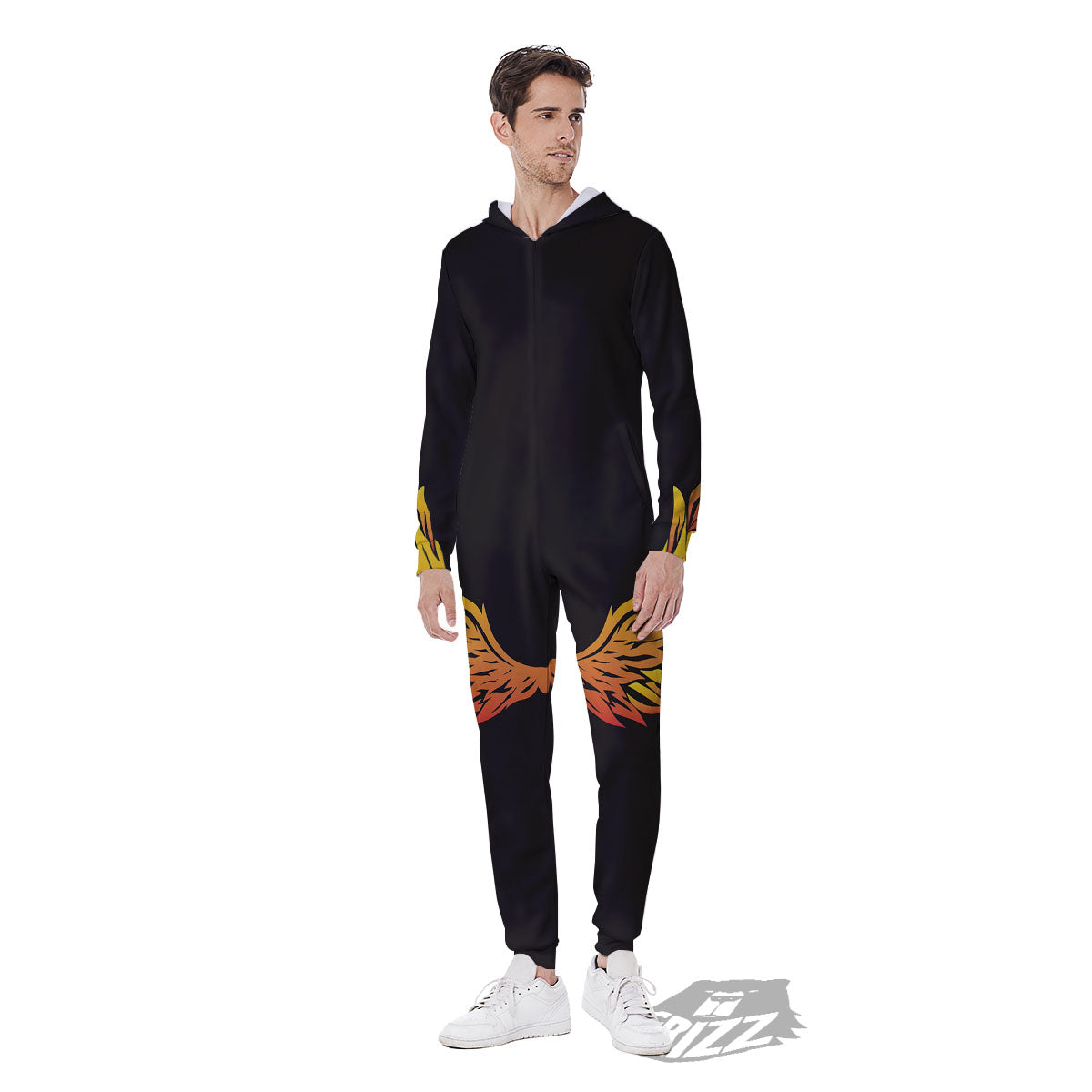 Angel Phoenix Print Men's Jumpsuit-grizzshop