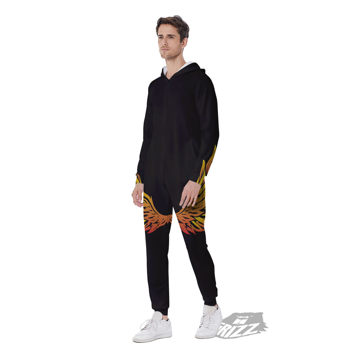 Angel Phoenix Print Men's Jumpsuit-grizzshop