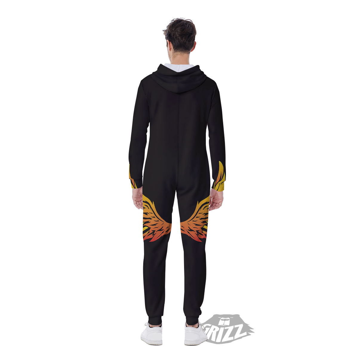 Angel Phoenix Print Men's Jumpsuit-grizzshop
