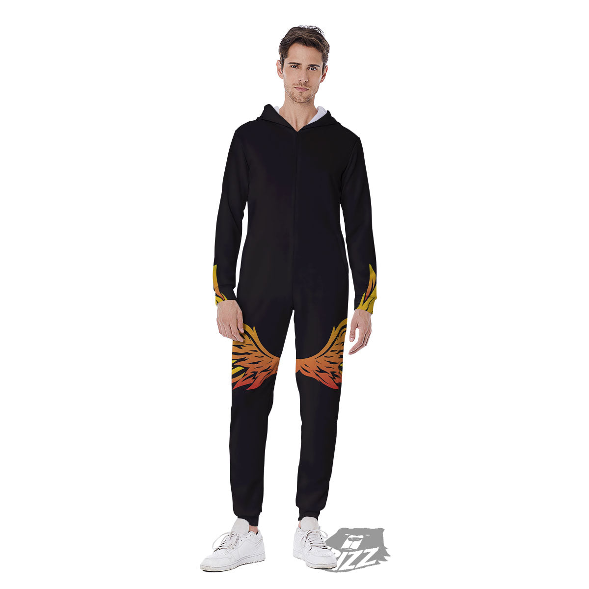 Angel Phoenix Print Men's Jumpsuit-grizzshop