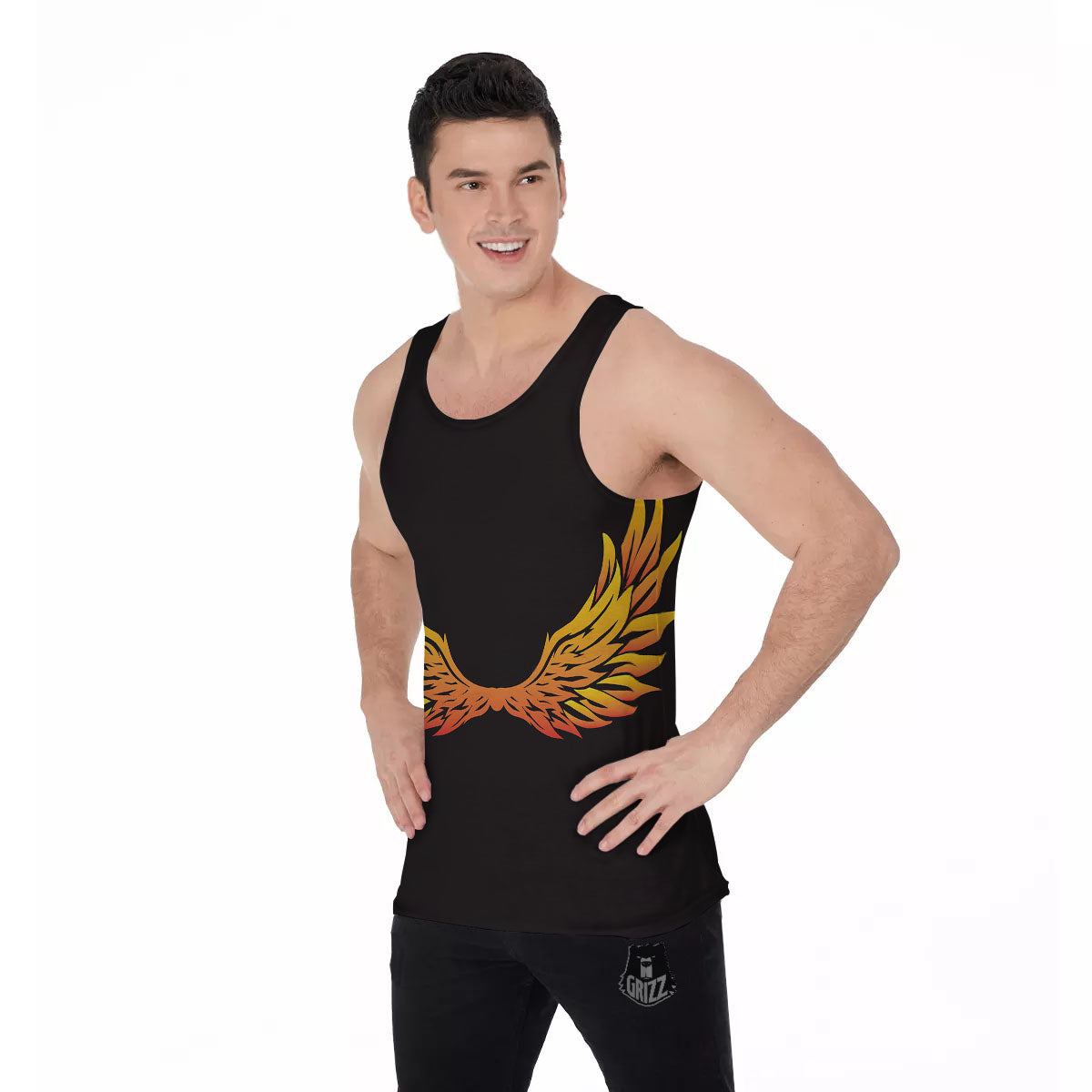 Angel Phoenix Print Men's Tank Top-grizzshop
