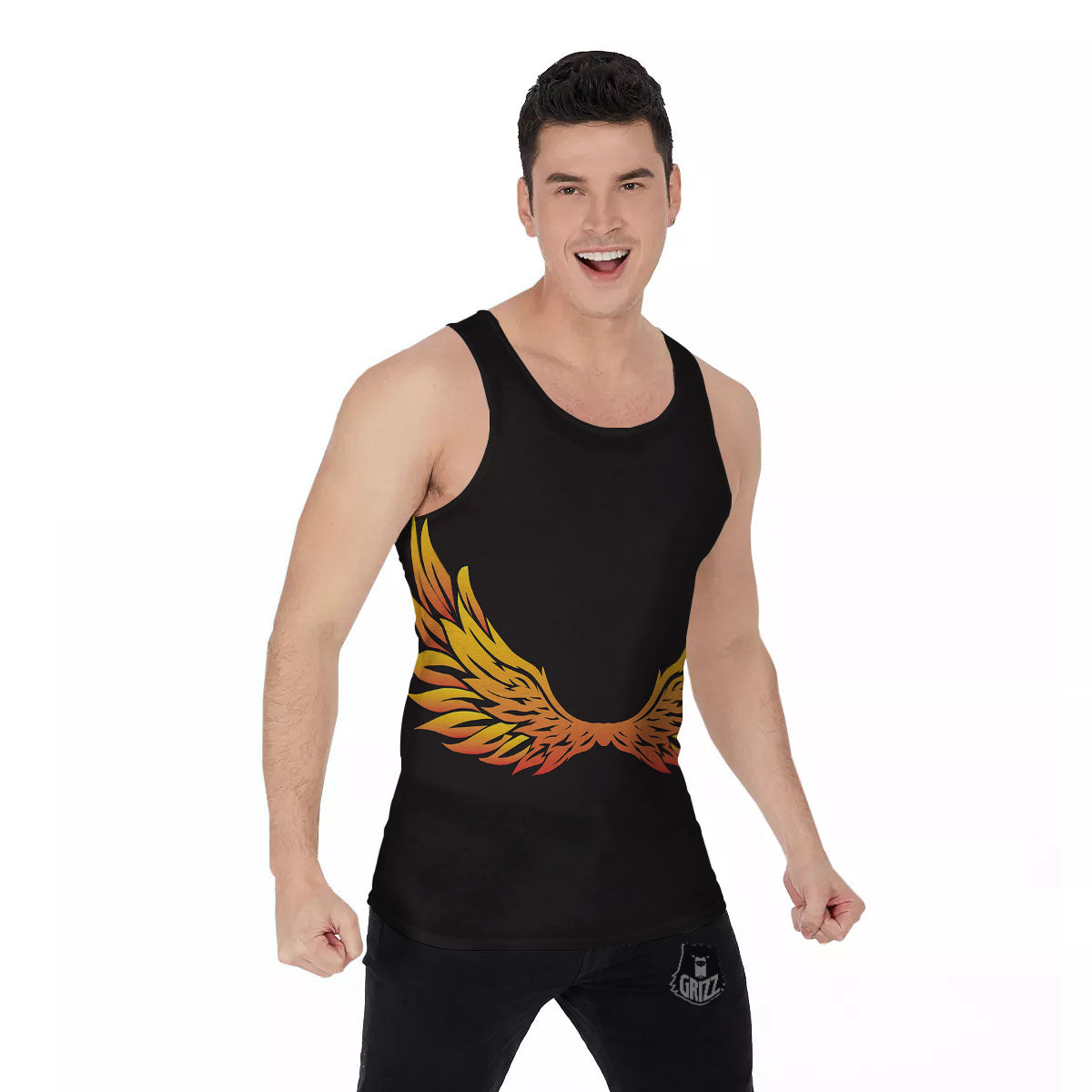 Angel Phoenix Print Men's Tank Top-grizzshop