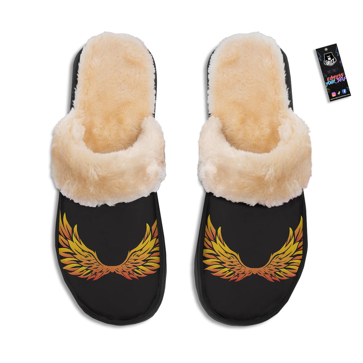 Angel Phoenix Print Slippers-grizzshop