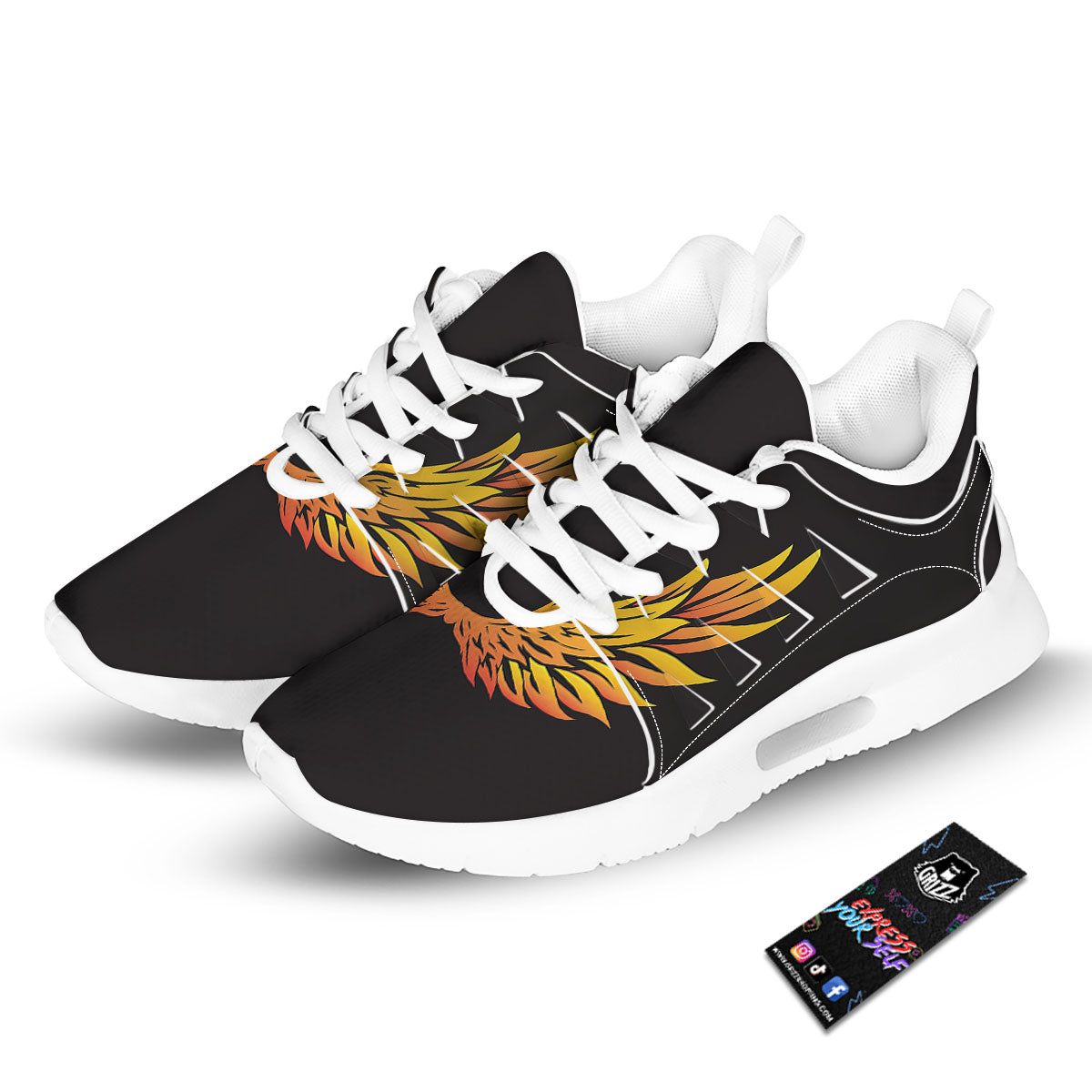 Angel Phoenix Print Tennis Shoes-grizzshop