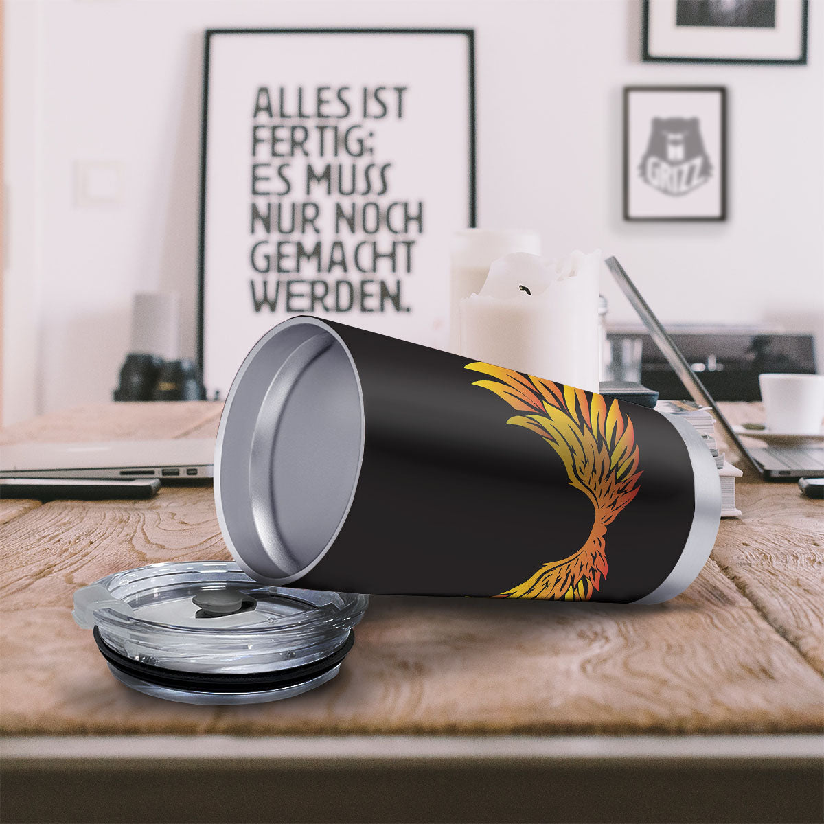 Angel Phoenix Print Tumbler-grizzshop