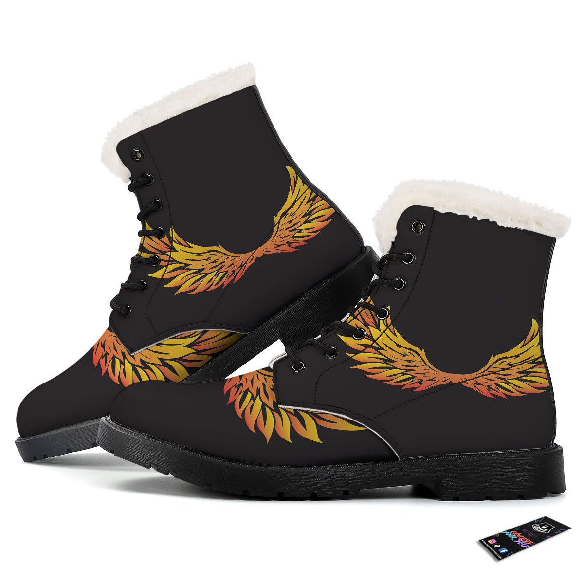 Angel Phoenix Print Winter Boots-grizzshop