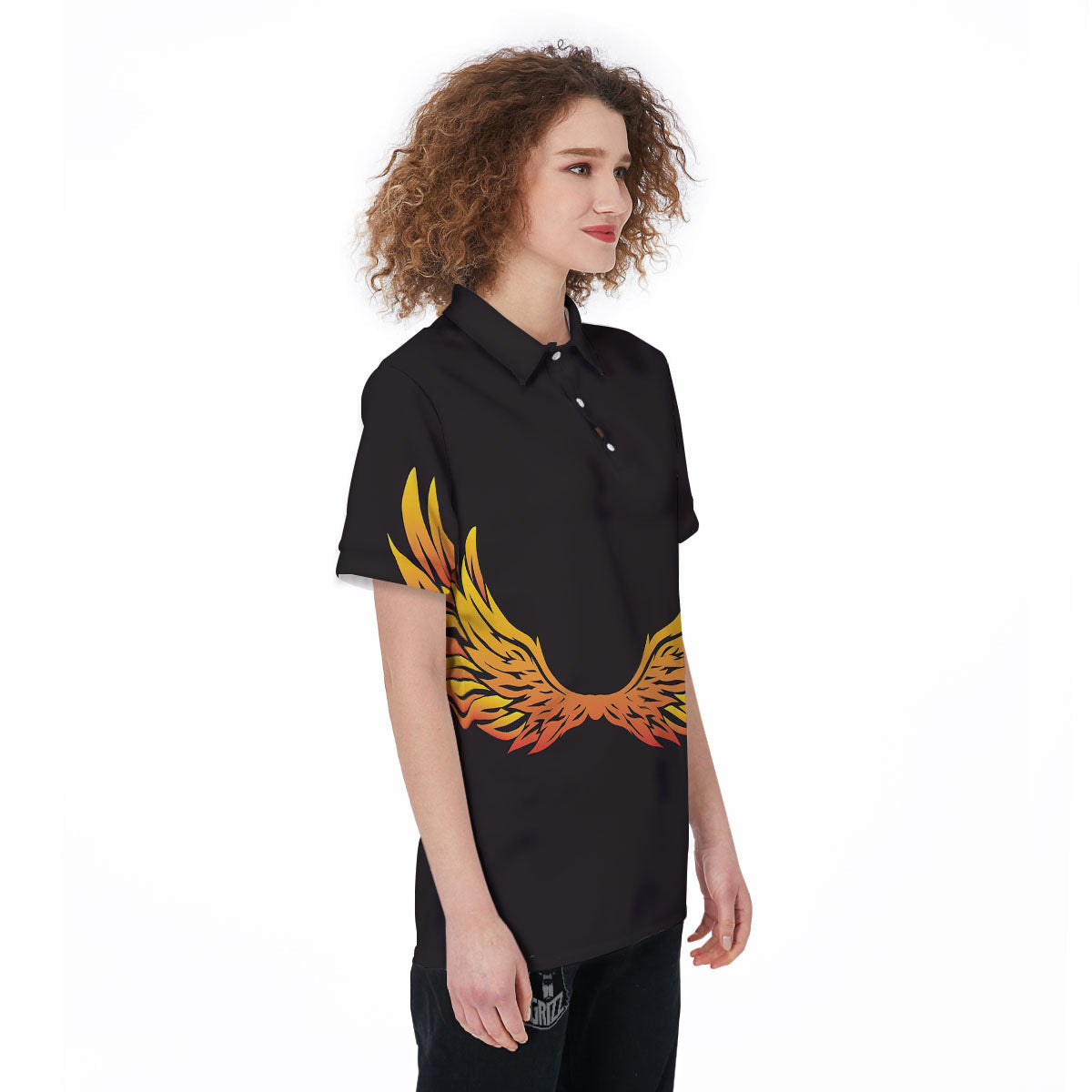 Angel Phoenix Print Women's Golf Shirts-grizzshop