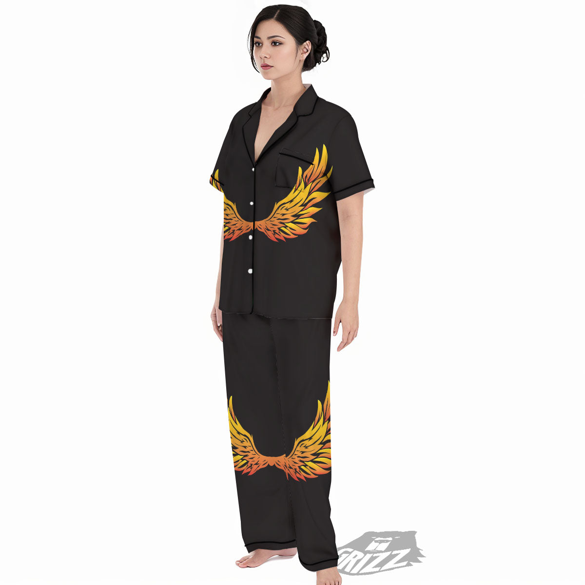 Angel Phoenix Print Women's Pajamas Set-grizzshop