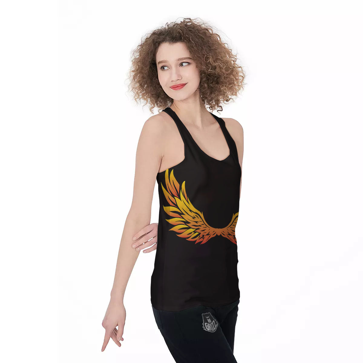 Angel Phoenix Print Women's Racerback Tank Top-grizzshop