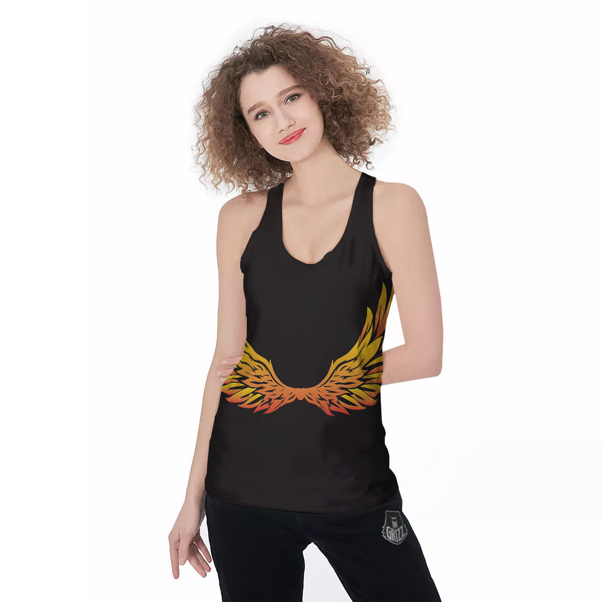 Angel Phoenix Print Women's Racerback Tank Top-grizzshop