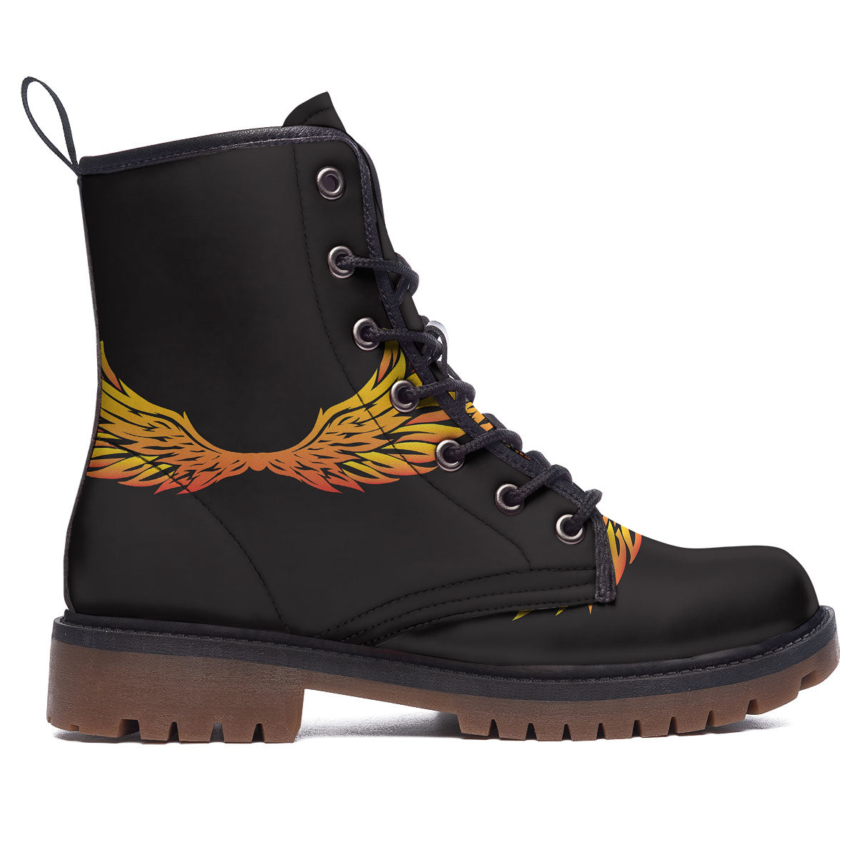 Angel Phoenix Print Work Boots-grizzshop