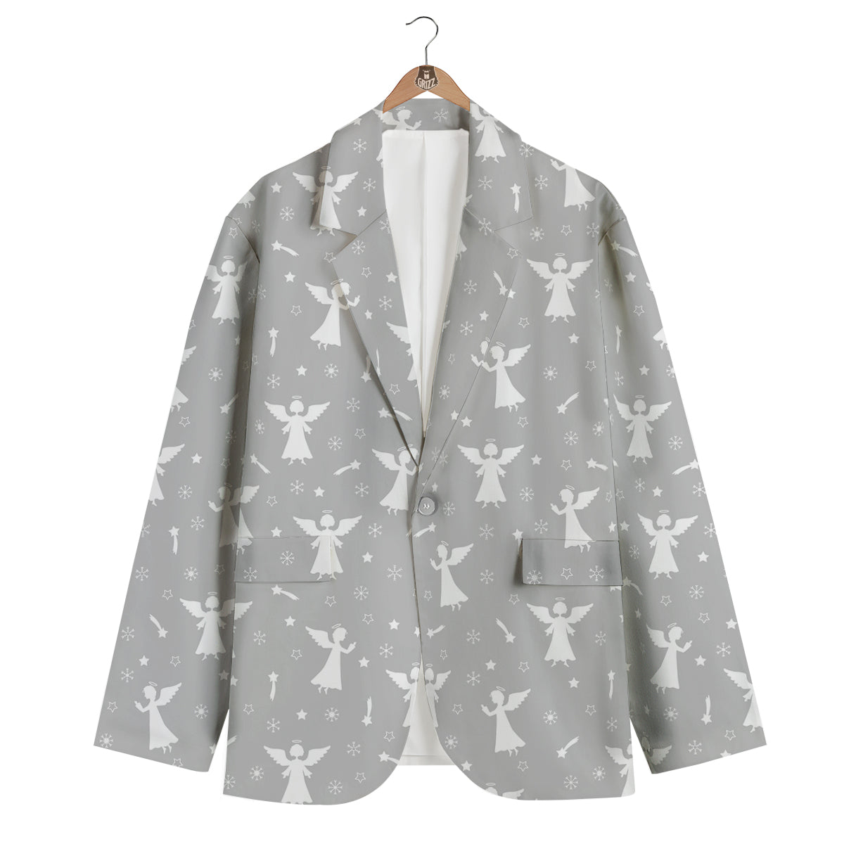 Angel Print Pattern Men's Blazer-grizzshop