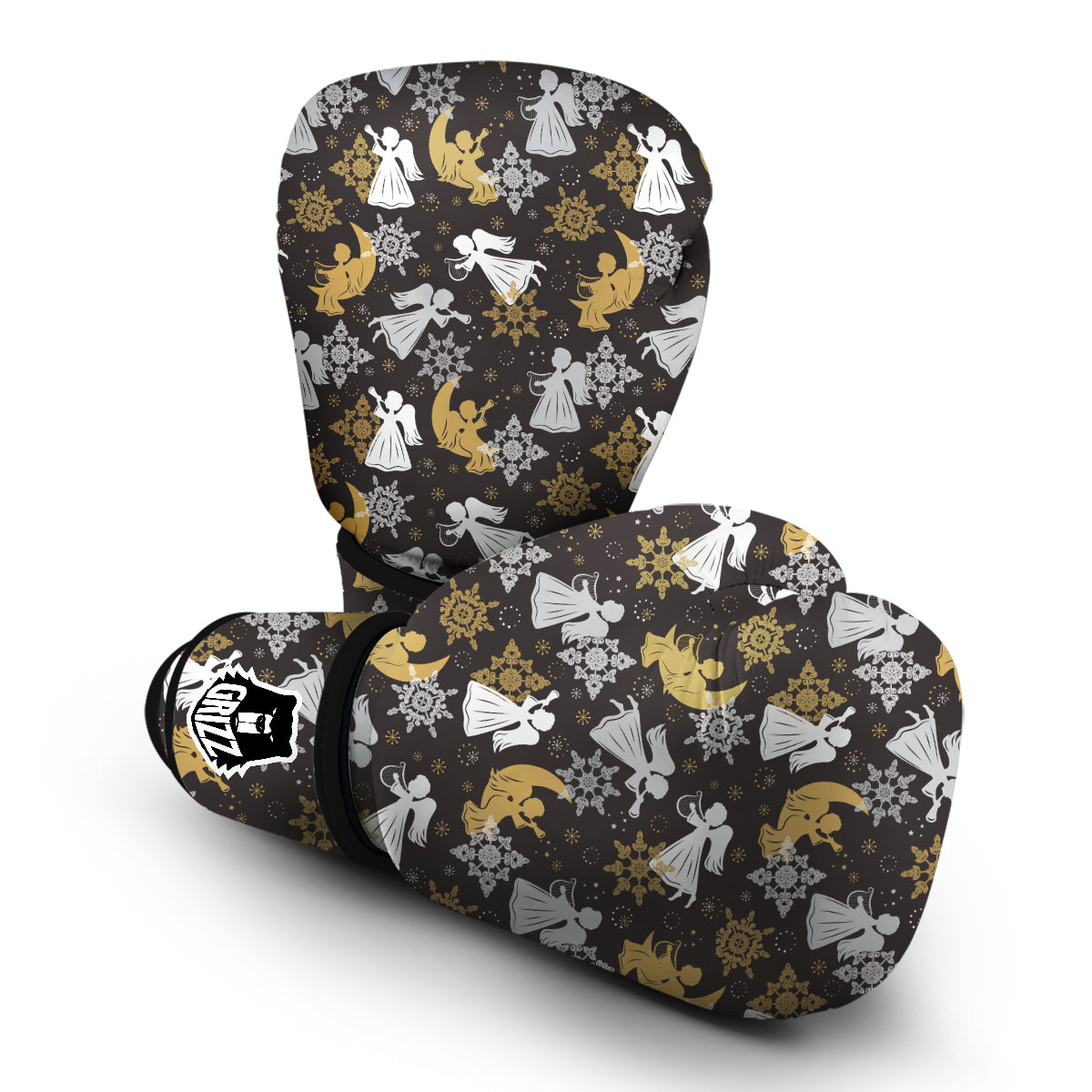 Angel Snowflake Print Pattern Boxing Gloves-grizzshop