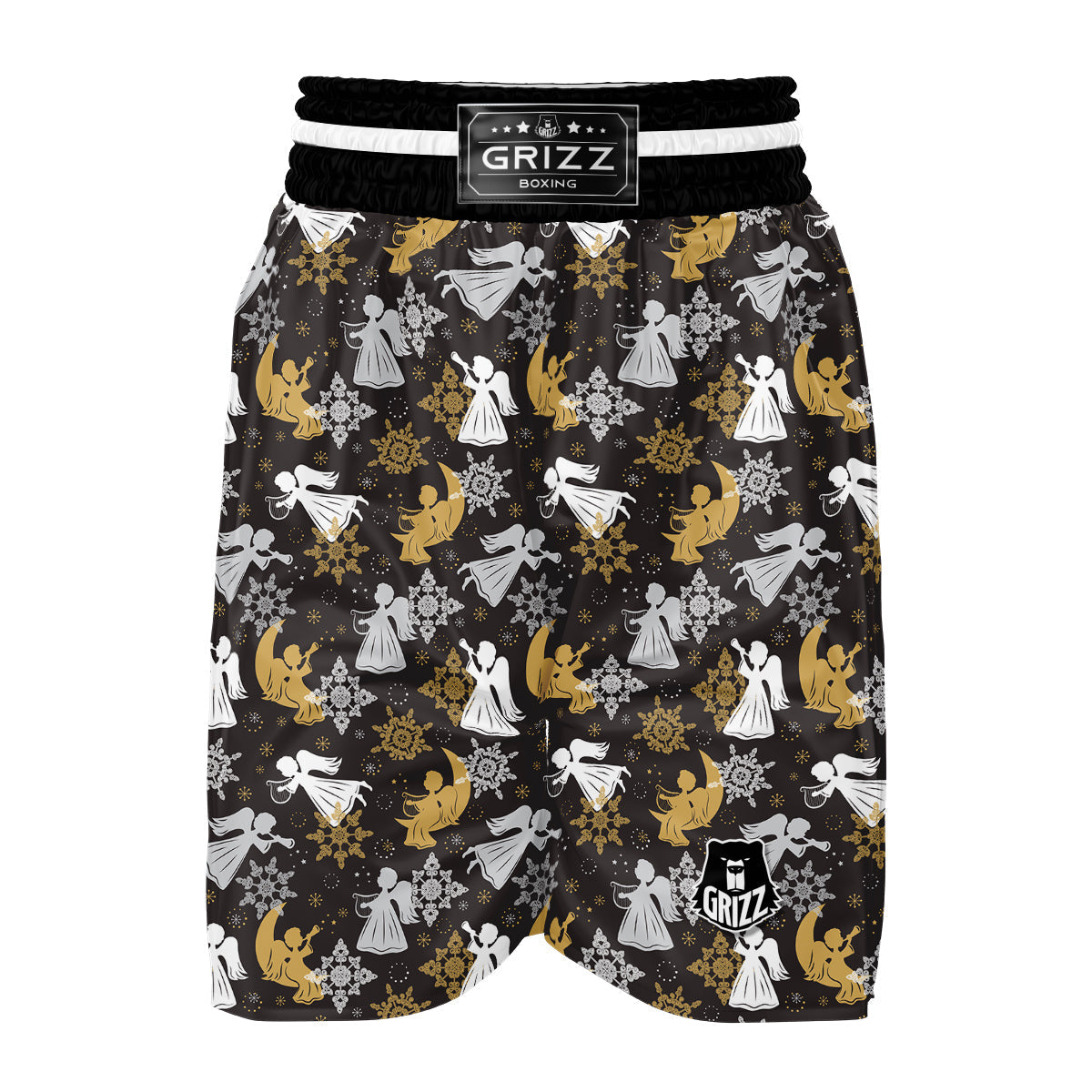 Angel Snowflake Print Pattern Boxing Shorts-grizzshop