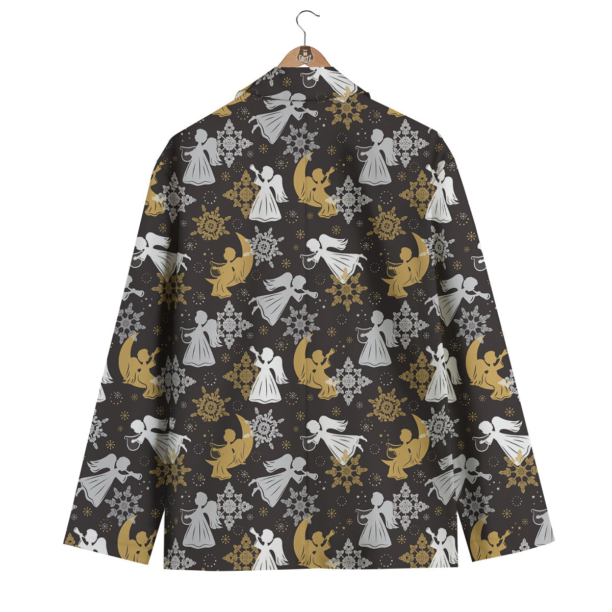 Angel Snowflake Print Pattern Men's Blazer-grizzshop