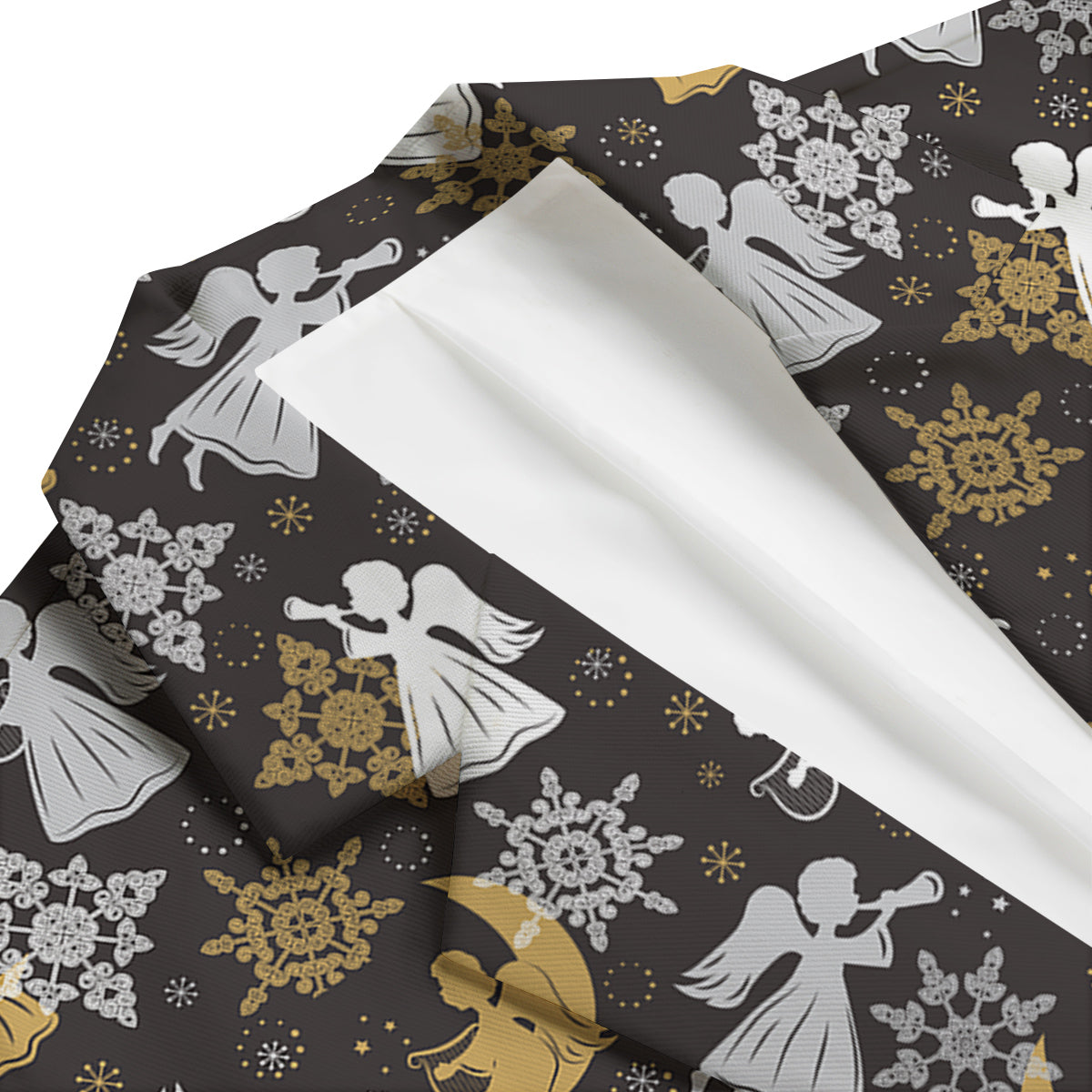 Angel Snowflake Print Pattern Men's Blazer-grizzshop