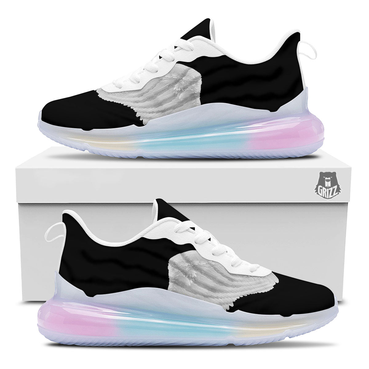 Angel Wings White Print Running Sneakers-grizzshop
