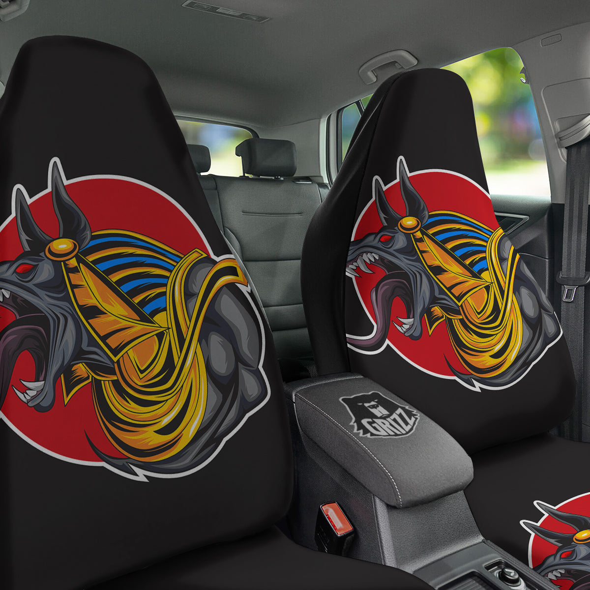 Angry Anubis Print Car Seat Covers-grizzshop