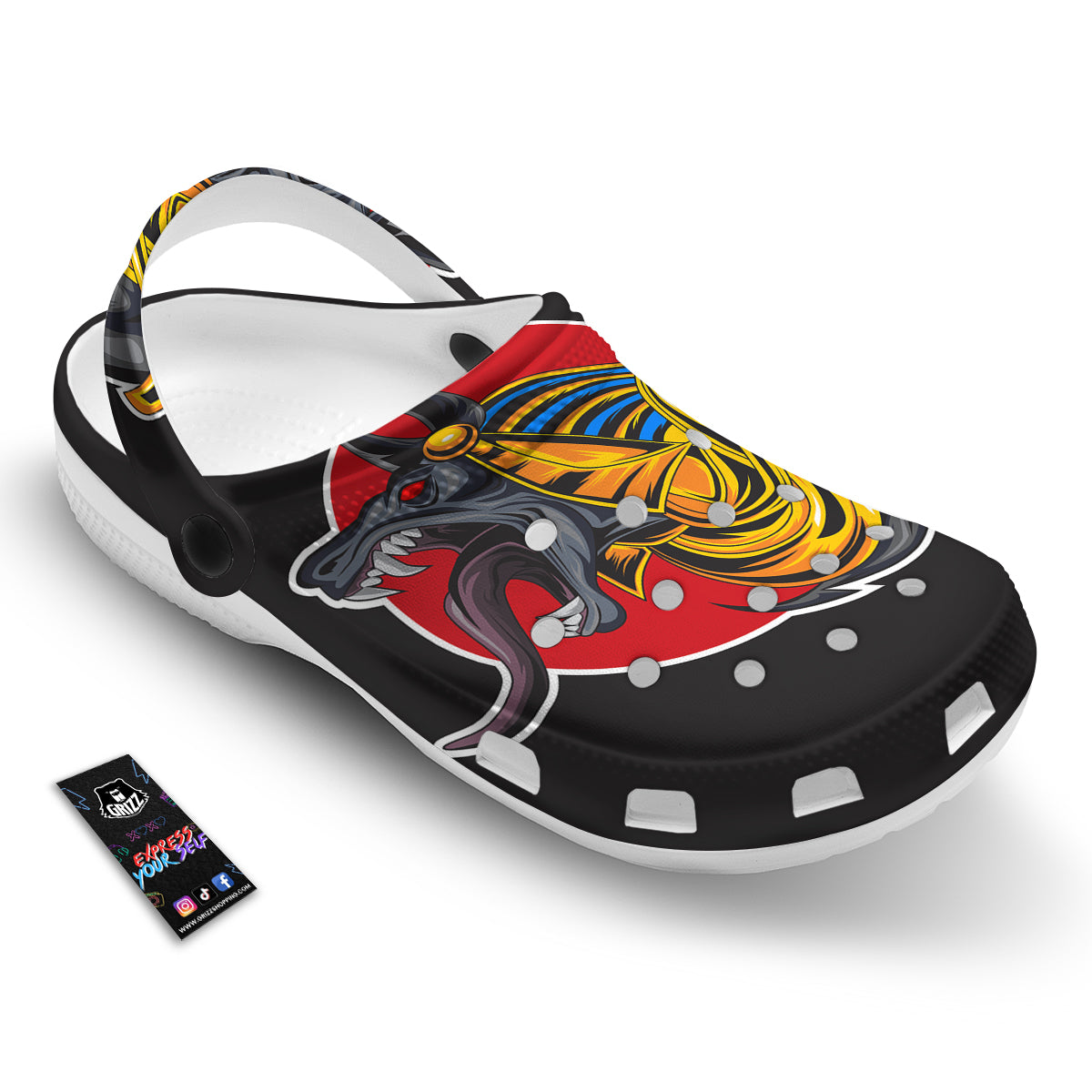 Angry Anubis Print Clog-grizzshop
