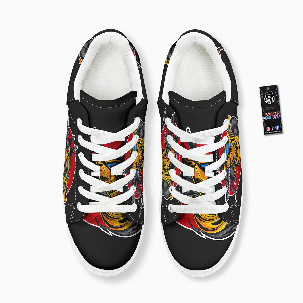 Angry Anubis Print Platform Shoes-grizzshop