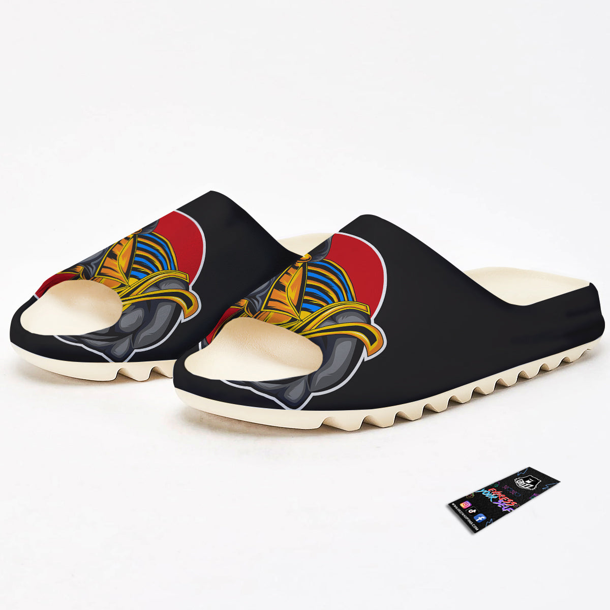 Angry Anubis Print Sandals-grizzshop
