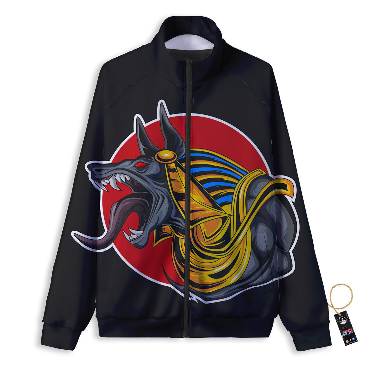 Angry Anubis Print Track Jacket-grizzshop