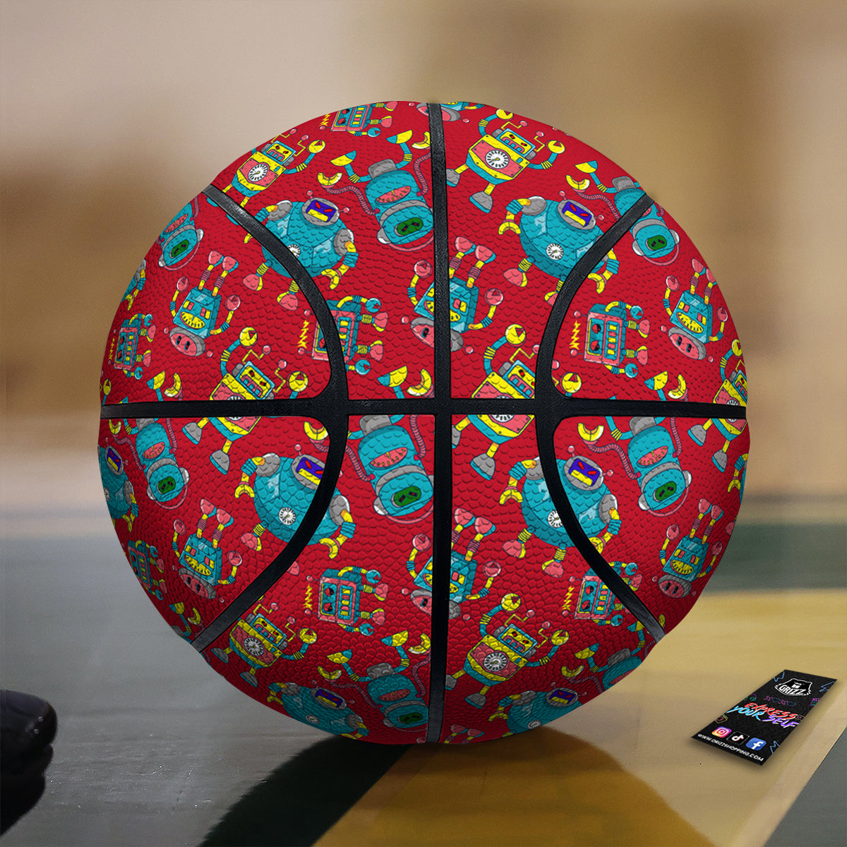 Angry Robot Print Pattern Basketball-grizzshop
