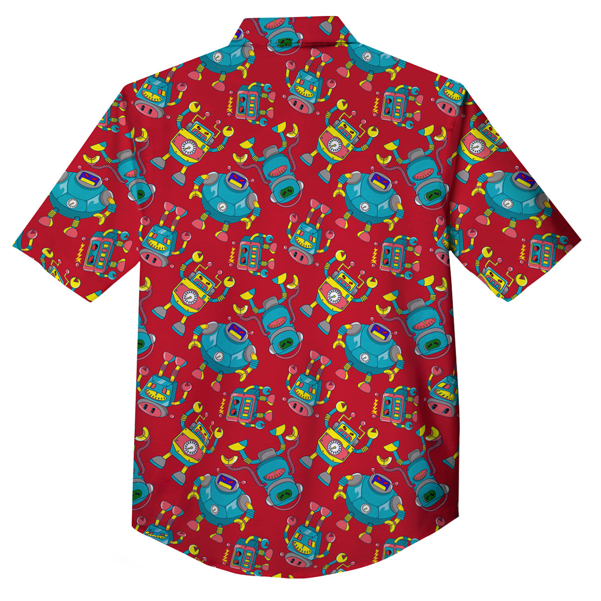 Angry Robot Print Pattern Button Up Shirt-grizzshop