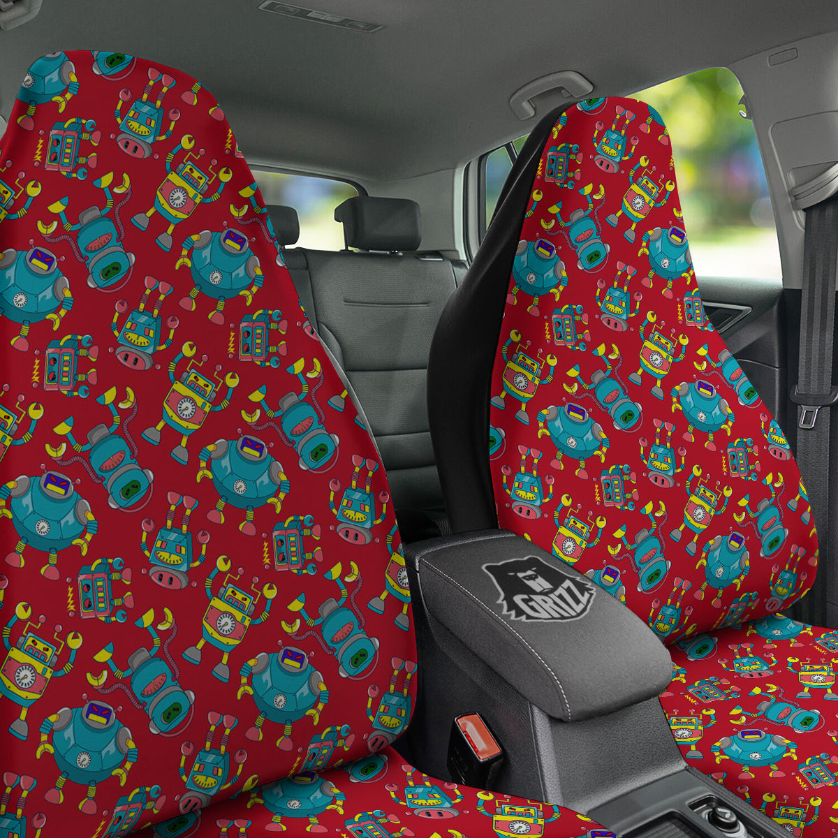 Angry Robot Print Pattern Car Seat Covers-grizzshop
