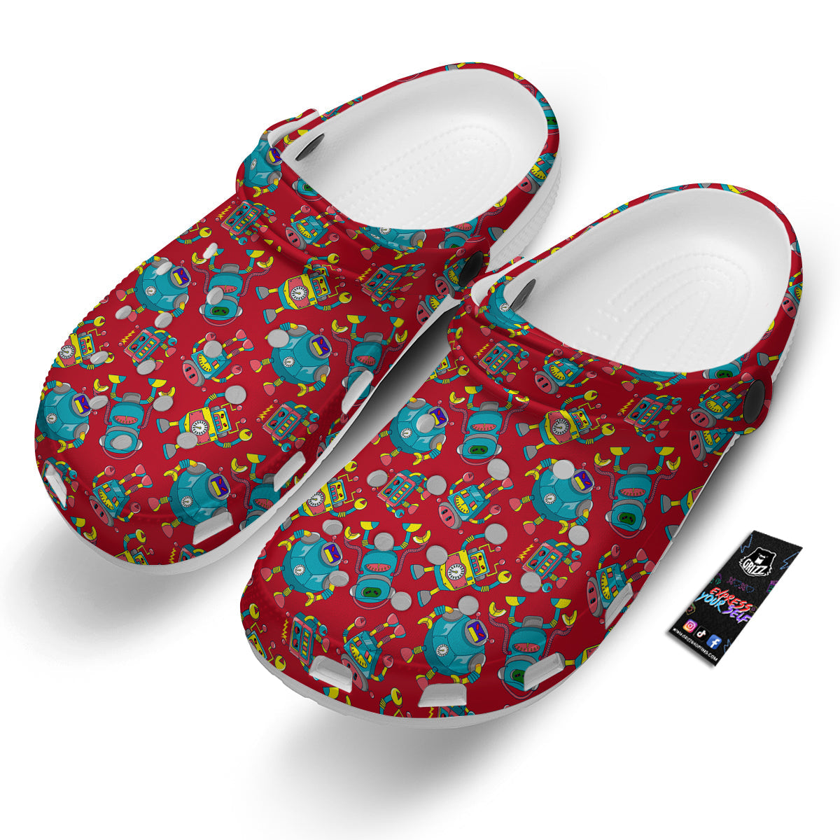Angry Robot Print Pattern Clog-grizzshop