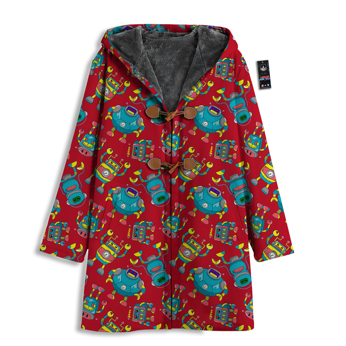 Angry Robot Print Pattern Men's Windbreaker Jacket-grizzshop