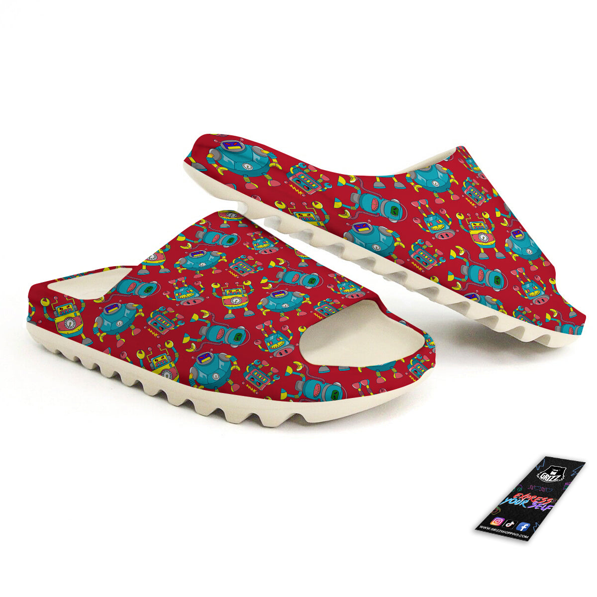 Angry Robot Print Pattern Sandals-grizzshop