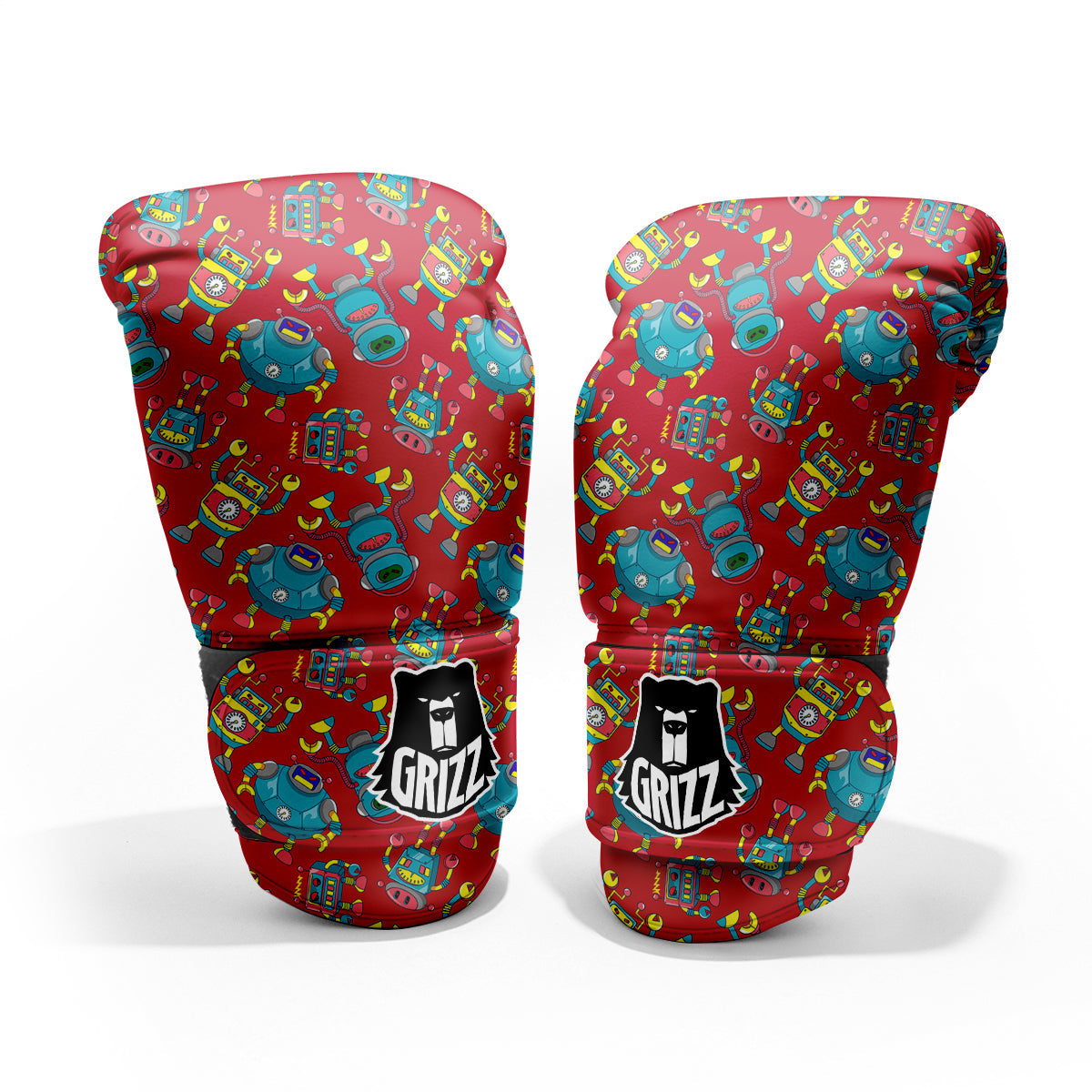 Angry Robot Print Pattern Sparring Gloves-grizzshop