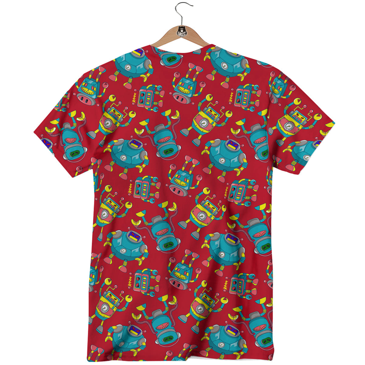 Angry Robot Print Pattern T-Shirt-grizzshop
