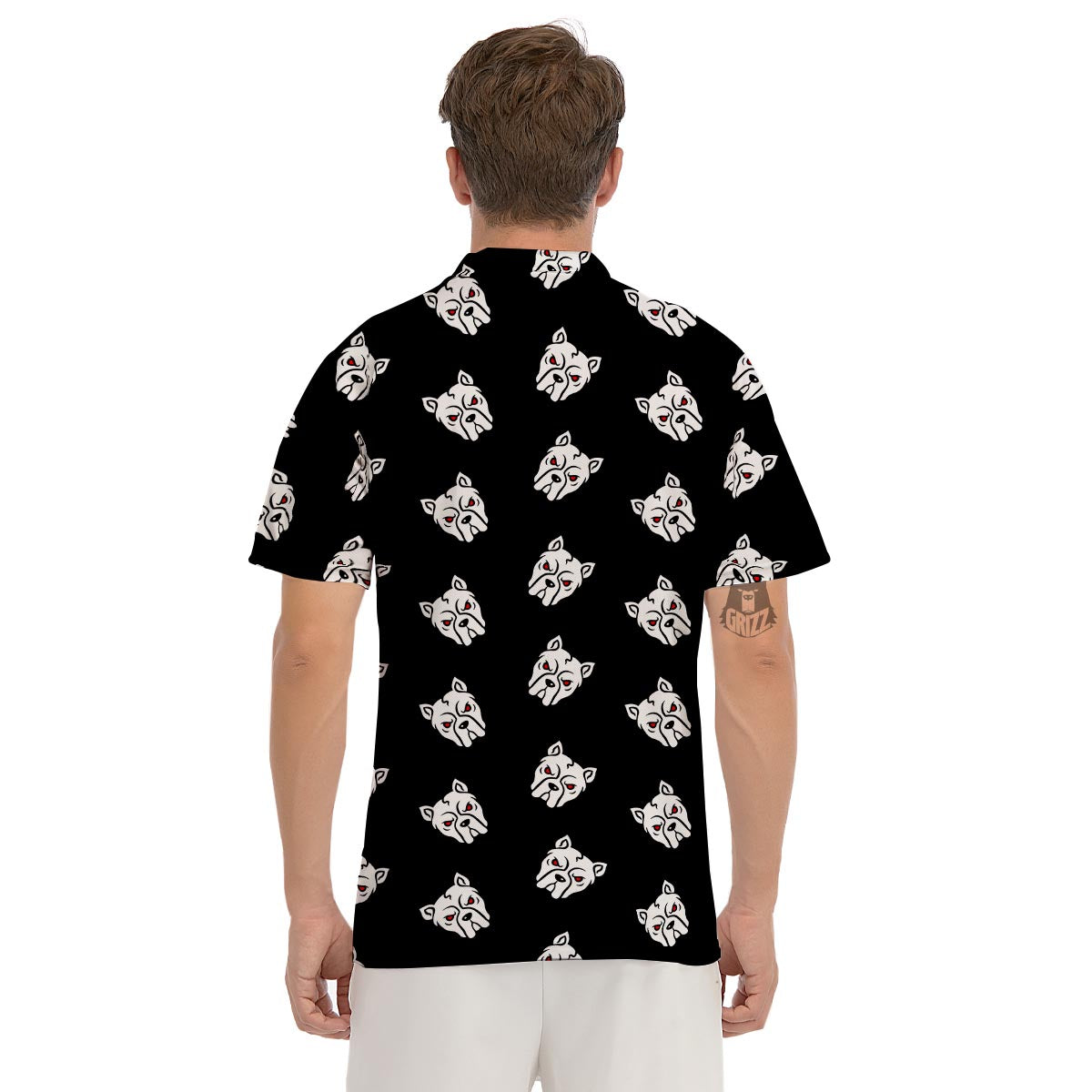 Angry Pitbull Men's Golf Shirts-grizzshop