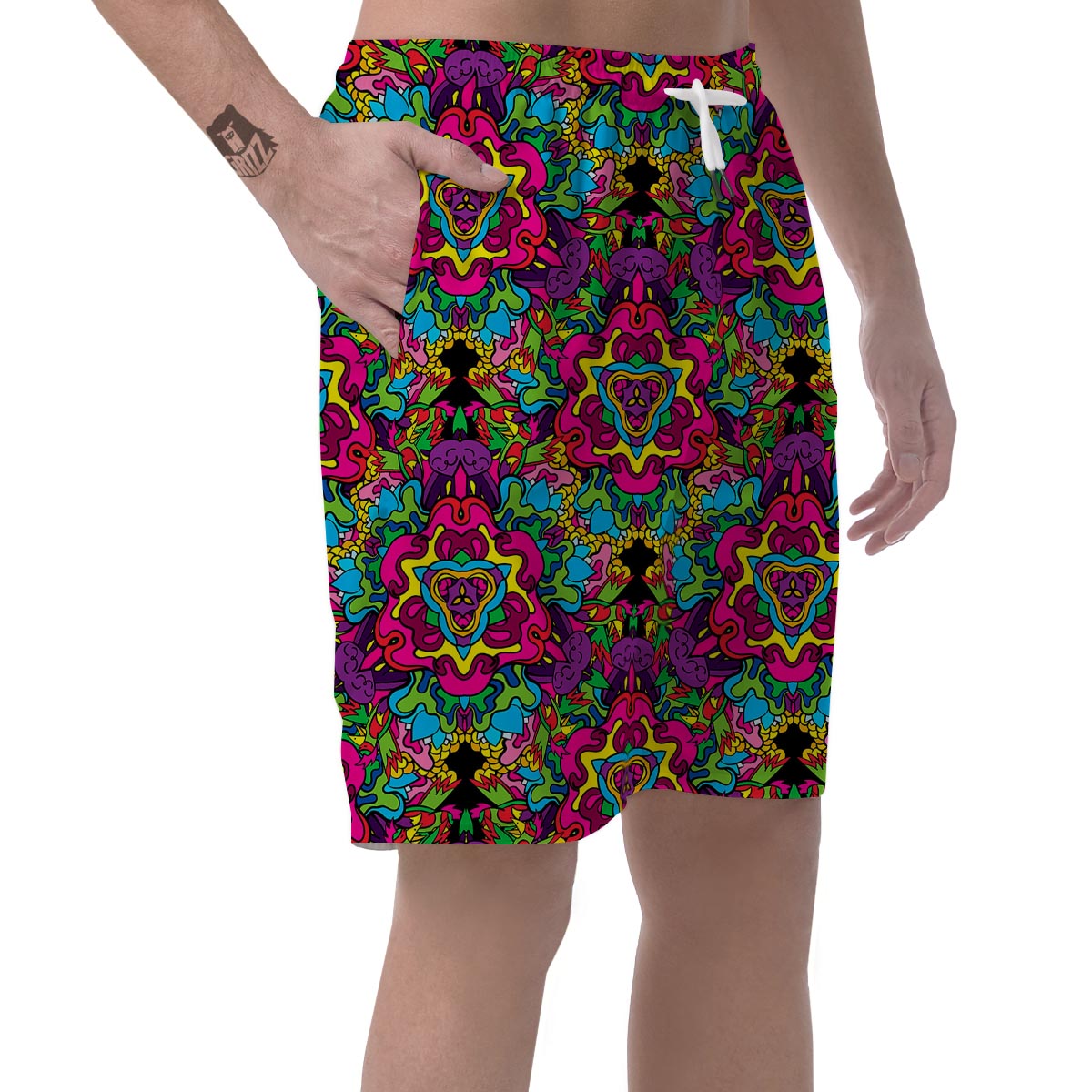 Animal Hippie Psychedelic Men's Shorts-grizzshop