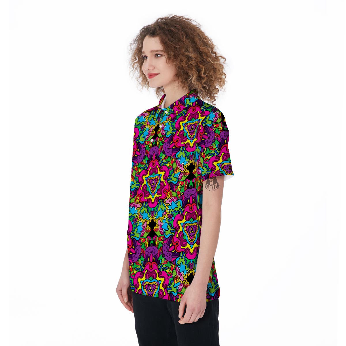 Animal Hippie Psychedelic Women's Golf Shirts-grizzshop