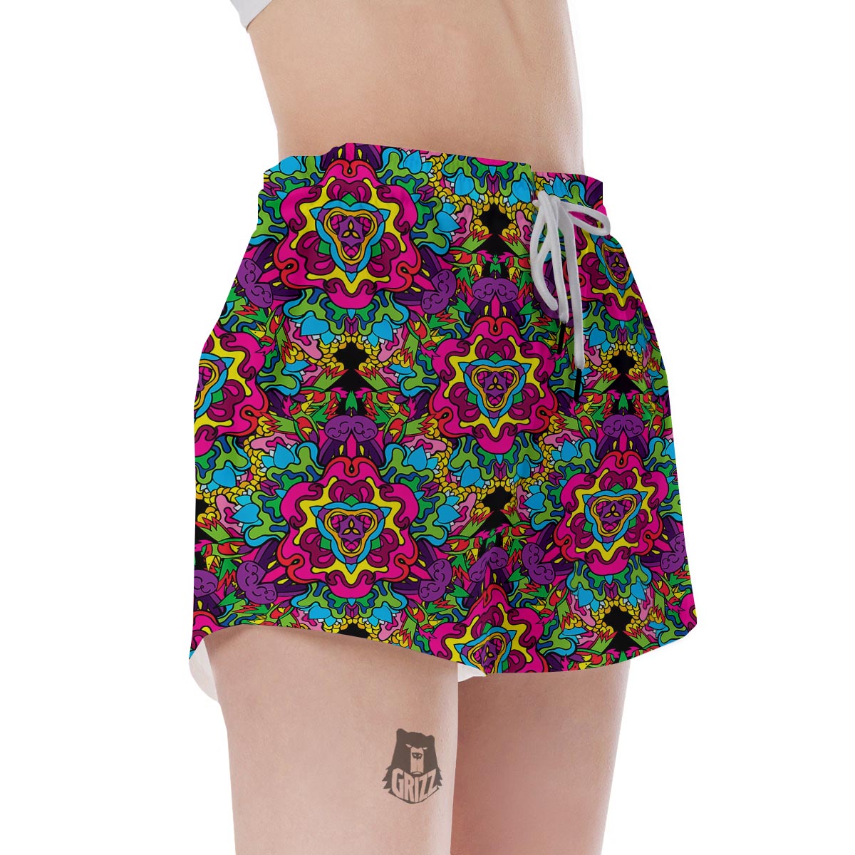 Animal Hippie Psychedelic Women's Shorts-grizzshop