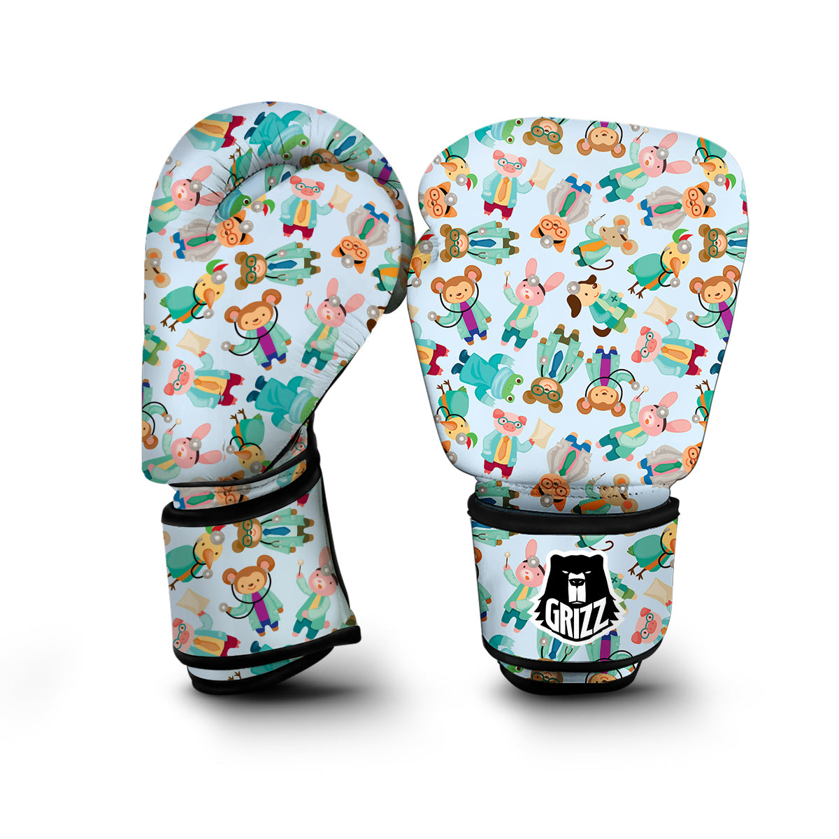 Animal Nurse Pattern Print Boxing Gloves-grizzshop