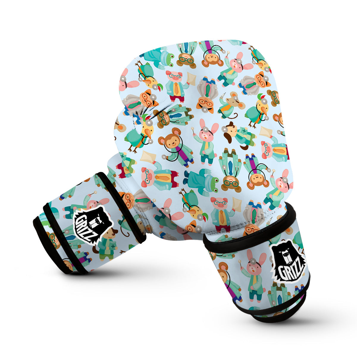 Animal Nurse Pattern Print Boxing Gloves-grizzshop