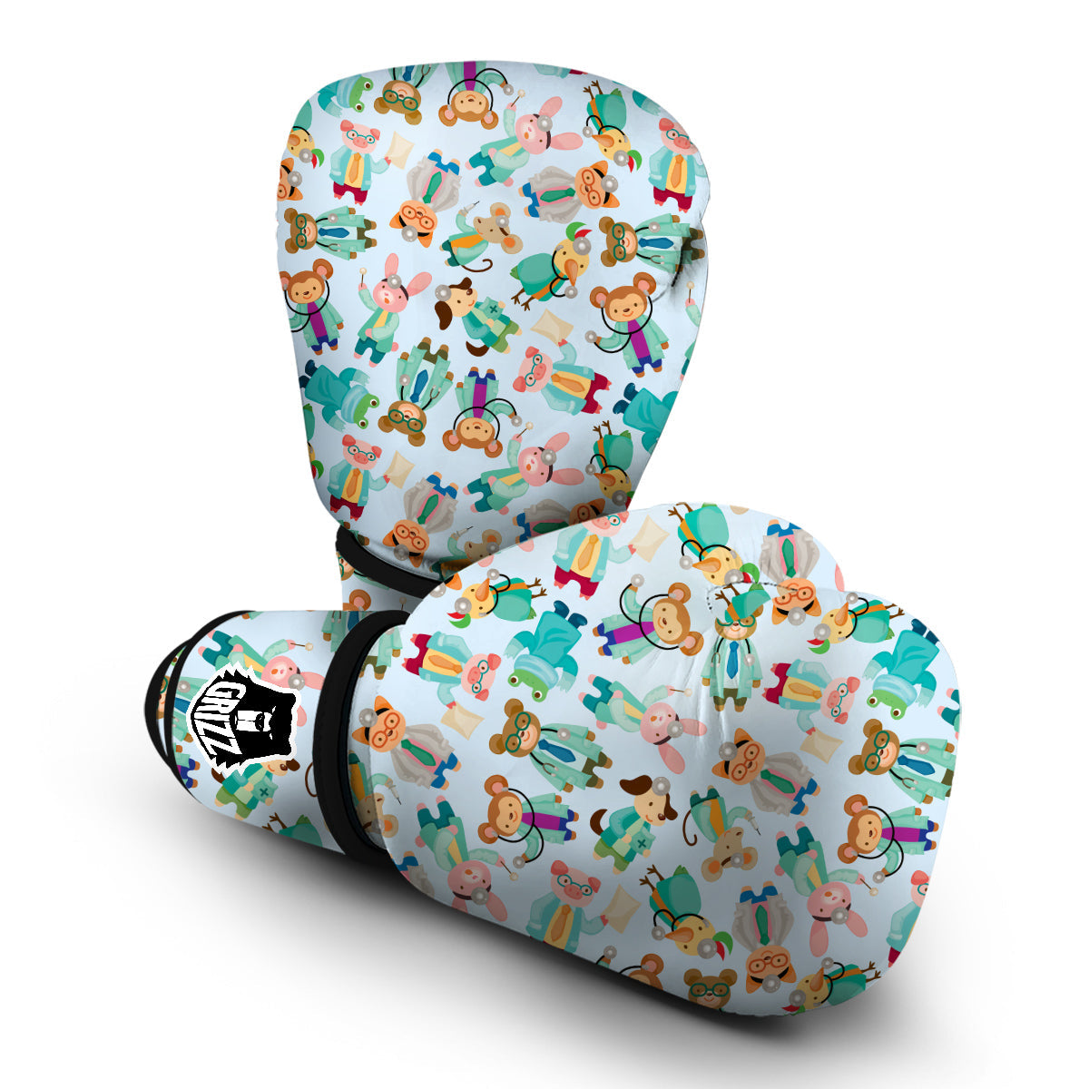 Animal Nurse Pattern Print Boxing Gloves-grizzshop
