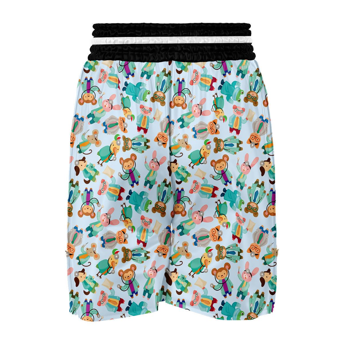 Animal Nurse Pattern Print Boxing Shorts-grizzshop