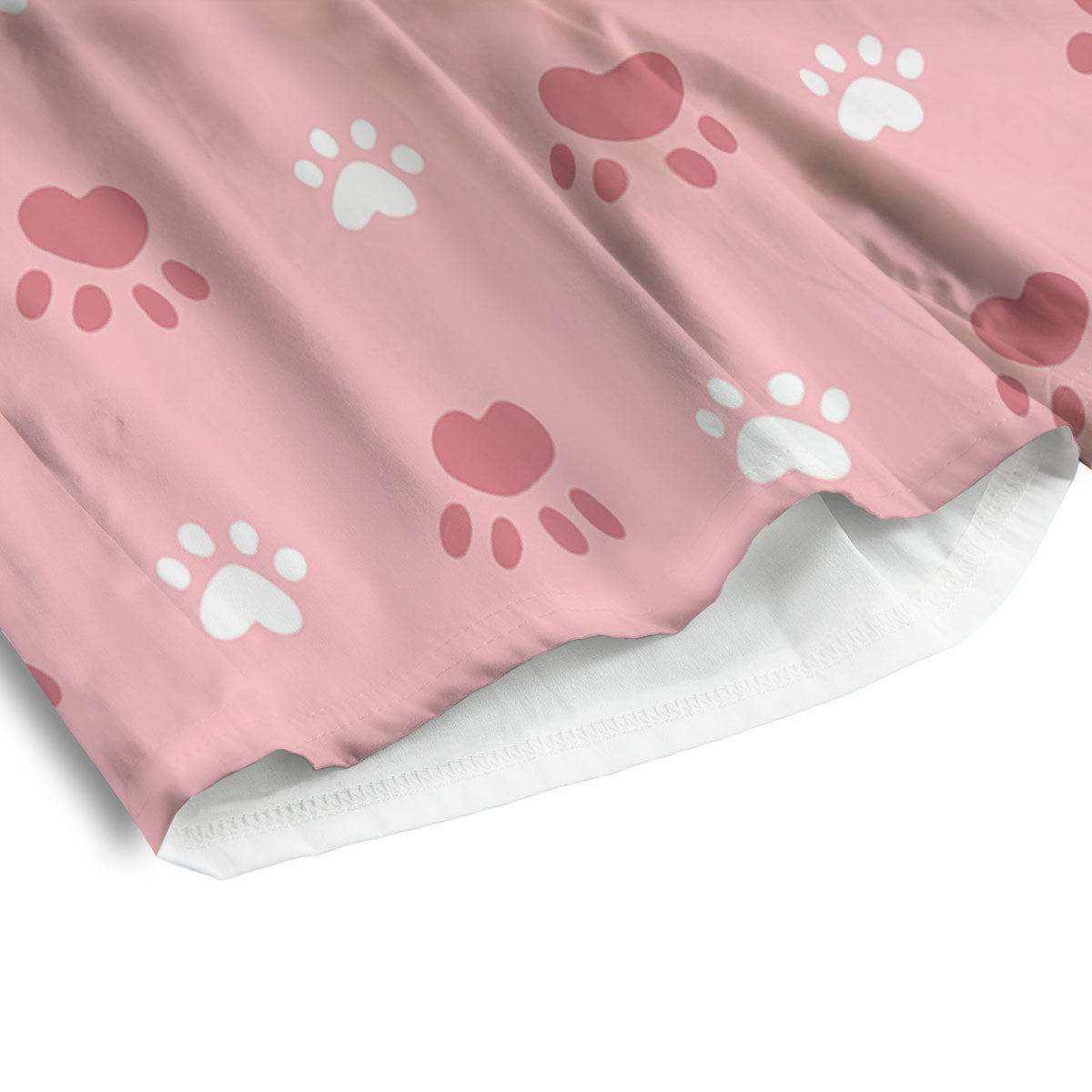 Animal Paw White And Pink Print Pattern Men's Athletic Shorts