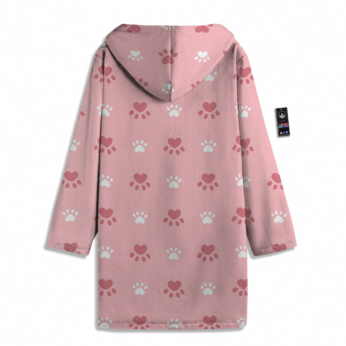 Animal Paw White And Pink Print Pattern Men's Windbreaker Jacket-grizzshop