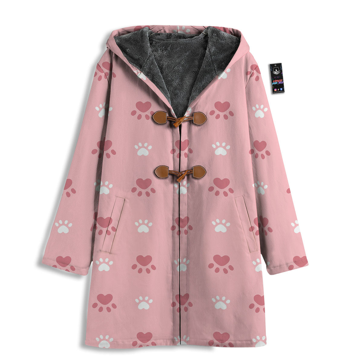 Animal Paw White And Pink Print Pattern Men's Windbreaker Jacket-grizzshop