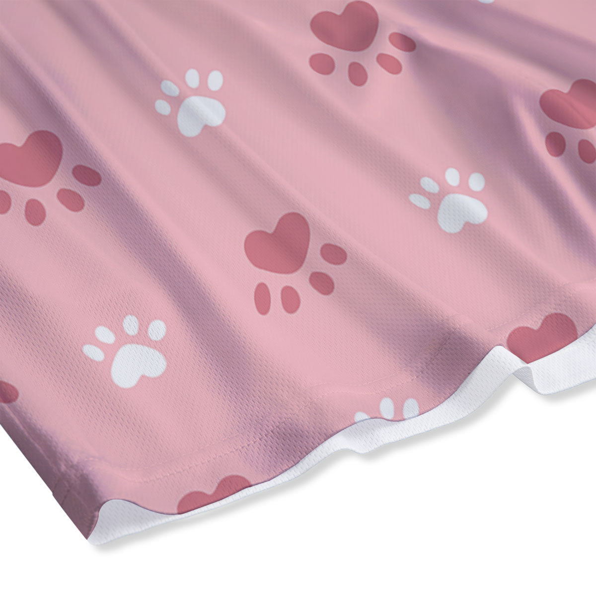 Animal Paw White And Pink Print Pattern Mesh Shorts