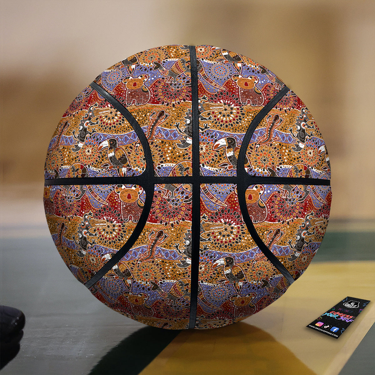 Animals Aboriginal Print Pattern Basketball-grizzshop