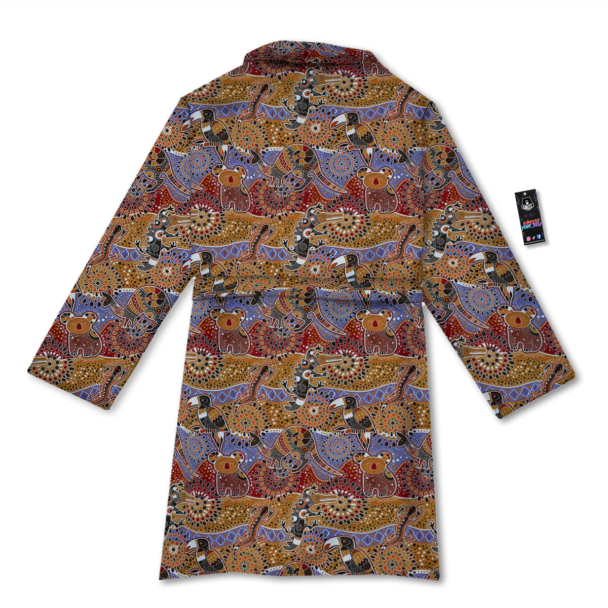 Animals Aboriginal Print Pattern Bathrobe-grizzshop