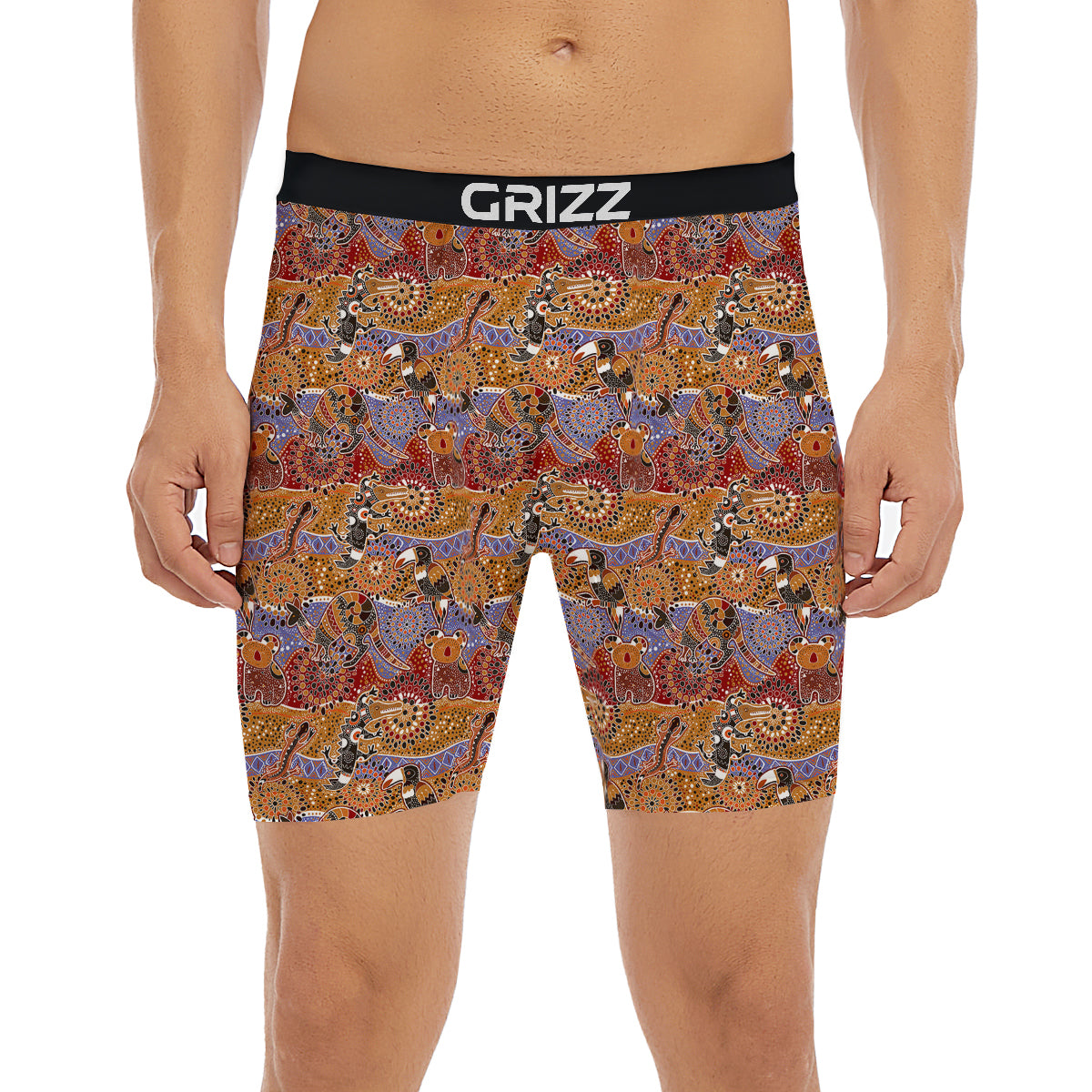 Animals Aboriginal Print Pattern Boxer Briefs-grizzshop